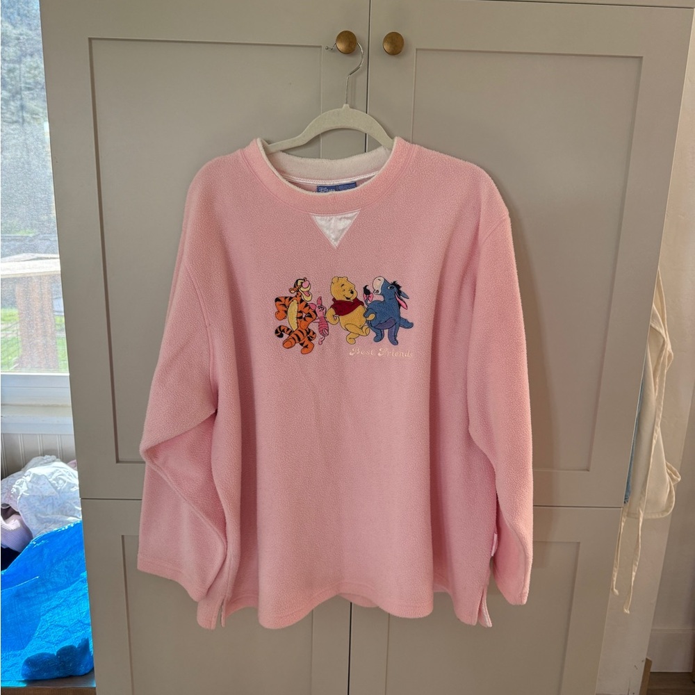 Vintage Pink Winnie the Pooh Sweatshirt Fleece